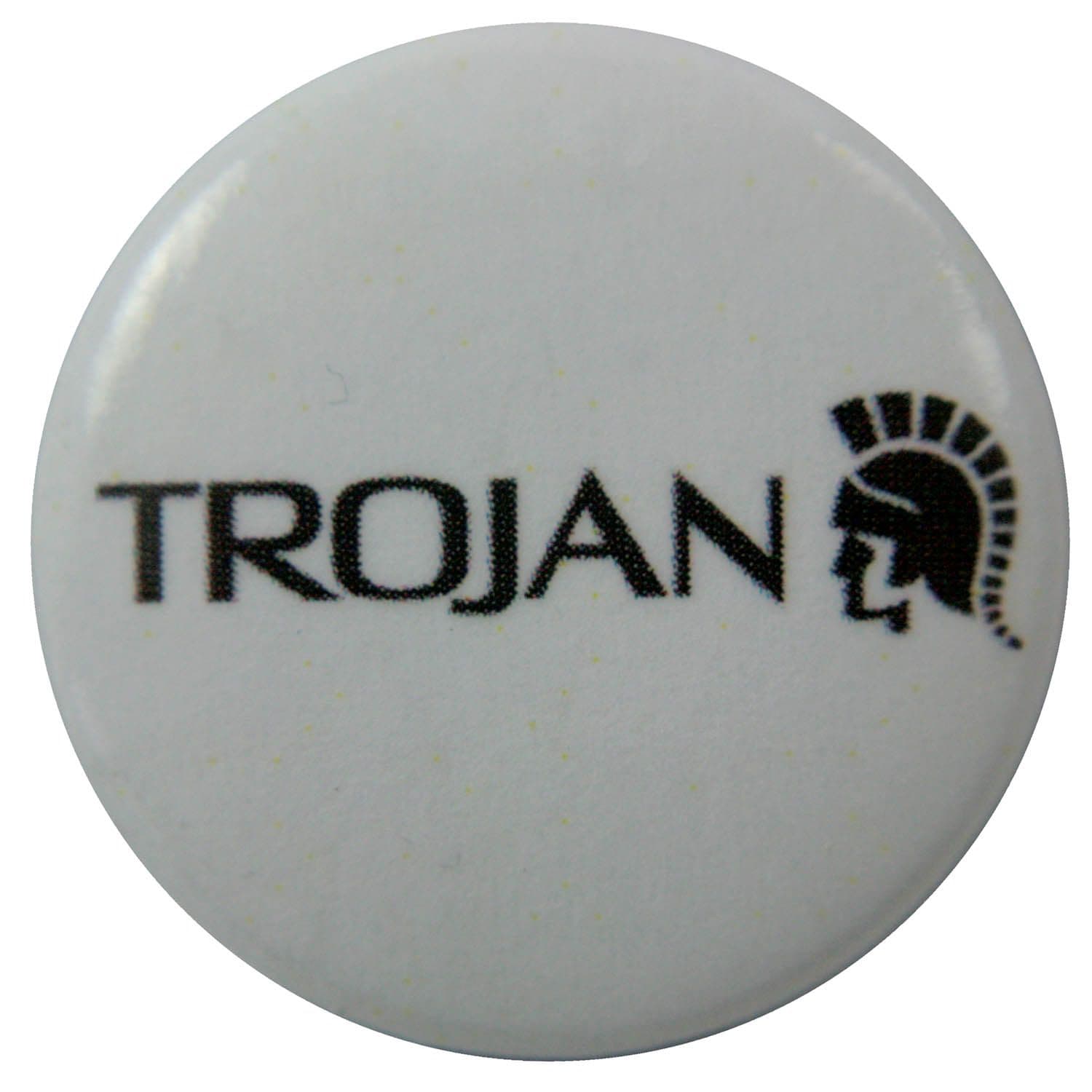 Trojan Recods - 'Name and Logo' Button Badge