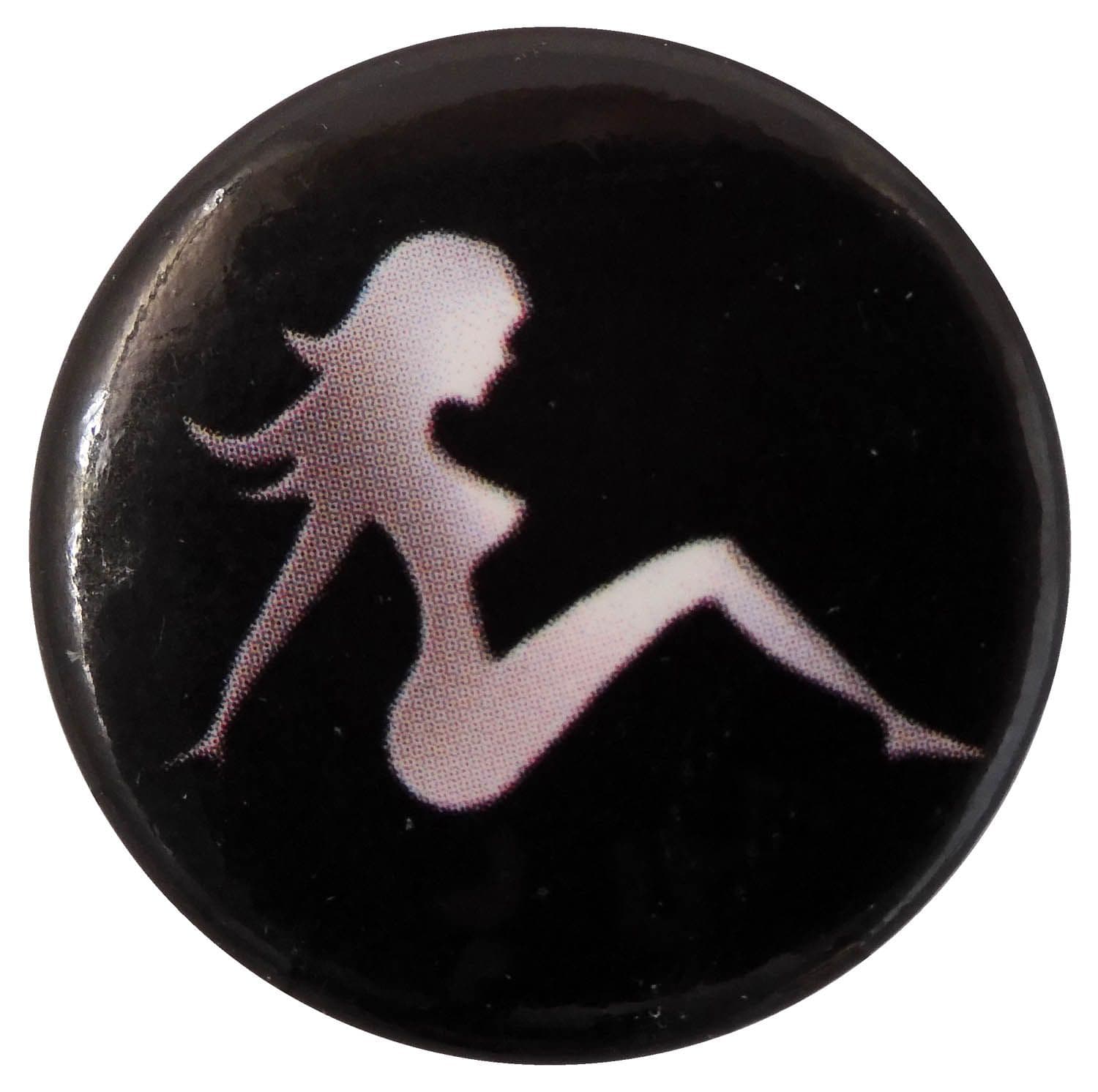 Trucker Lady Silhouette - Button Badge