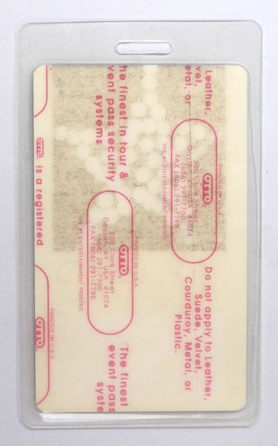 U2 - 'Zoo TV Tour - 1992 Tour' Vintage Laminated Backstage Pass