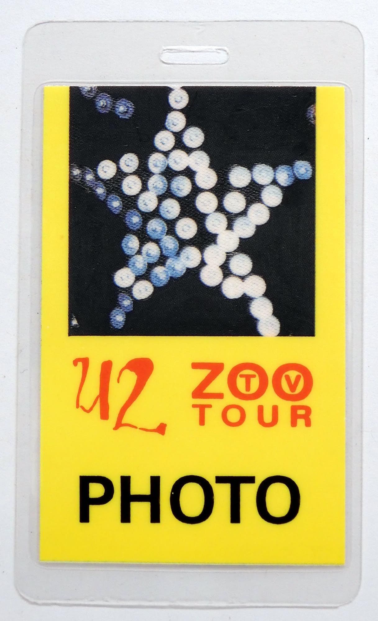 U2 - 'Zoo TV Tour - Photo' Laminated Backstage Pass