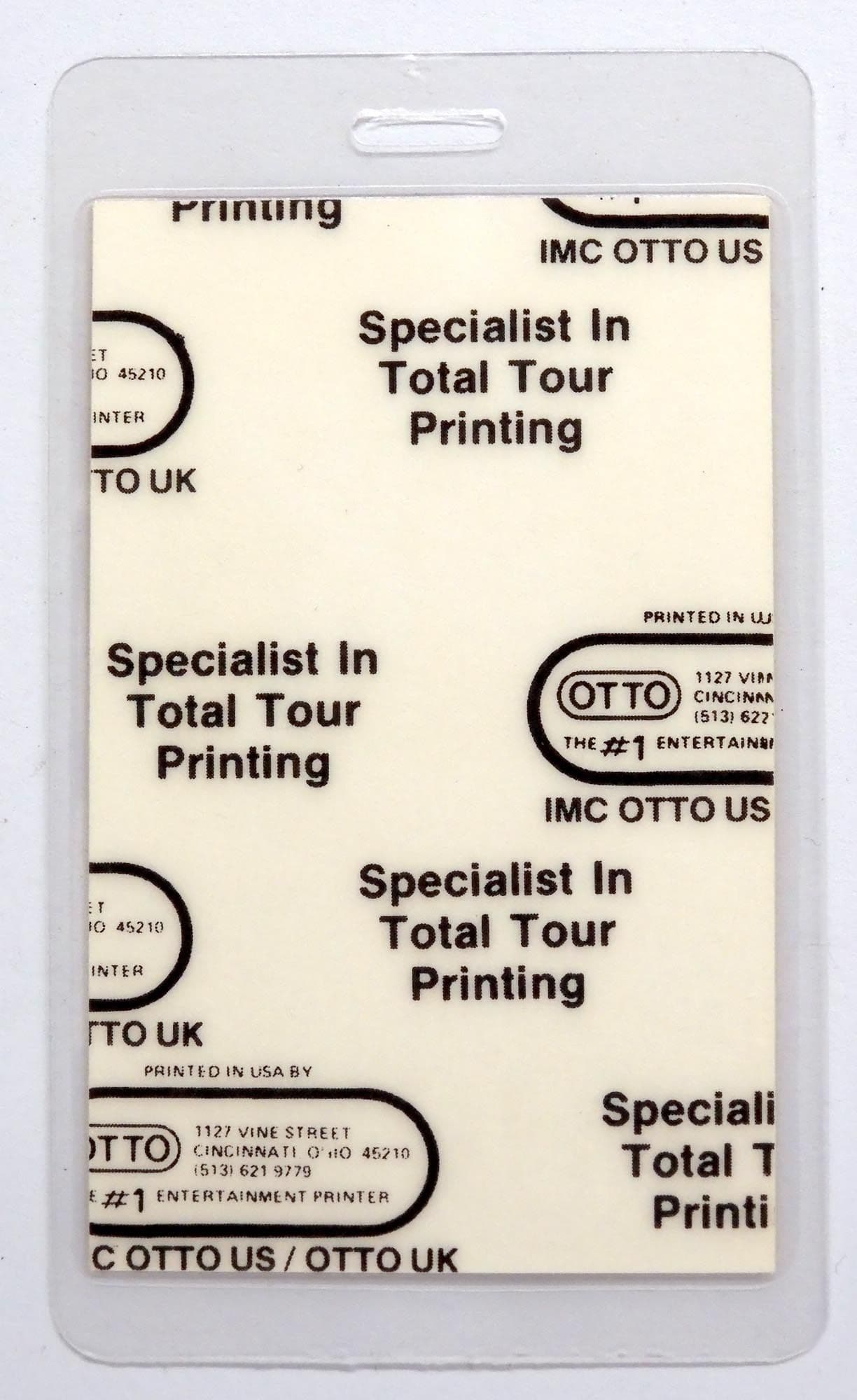 U2 - 'Zoo TV Tour - Photo' Laminated Backstage Pass