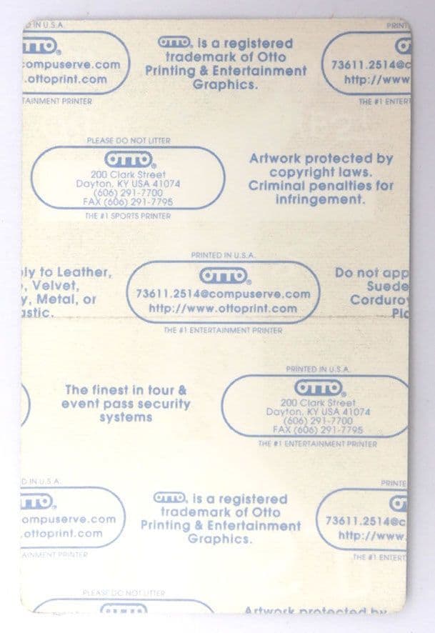 W.A.S.P. - 'KFD World Tour 1989' Backstage Pass