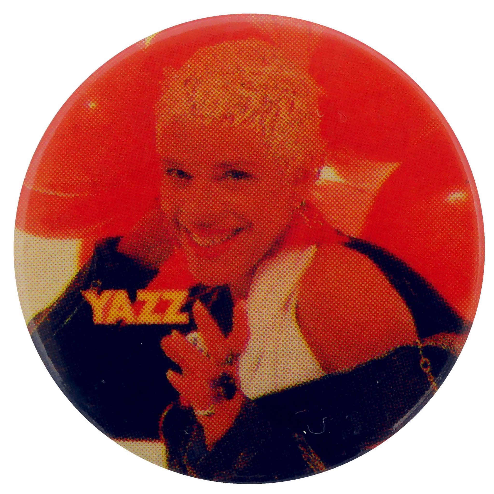 Yazz - 'Red Background' Button Badge