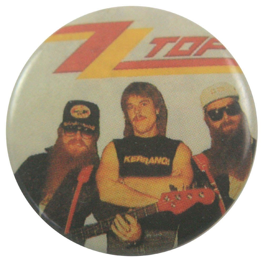 ZZ Top - 'Group White' Button Badge